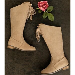 Joyfolie Lacy Boot in Dark Sand Y4